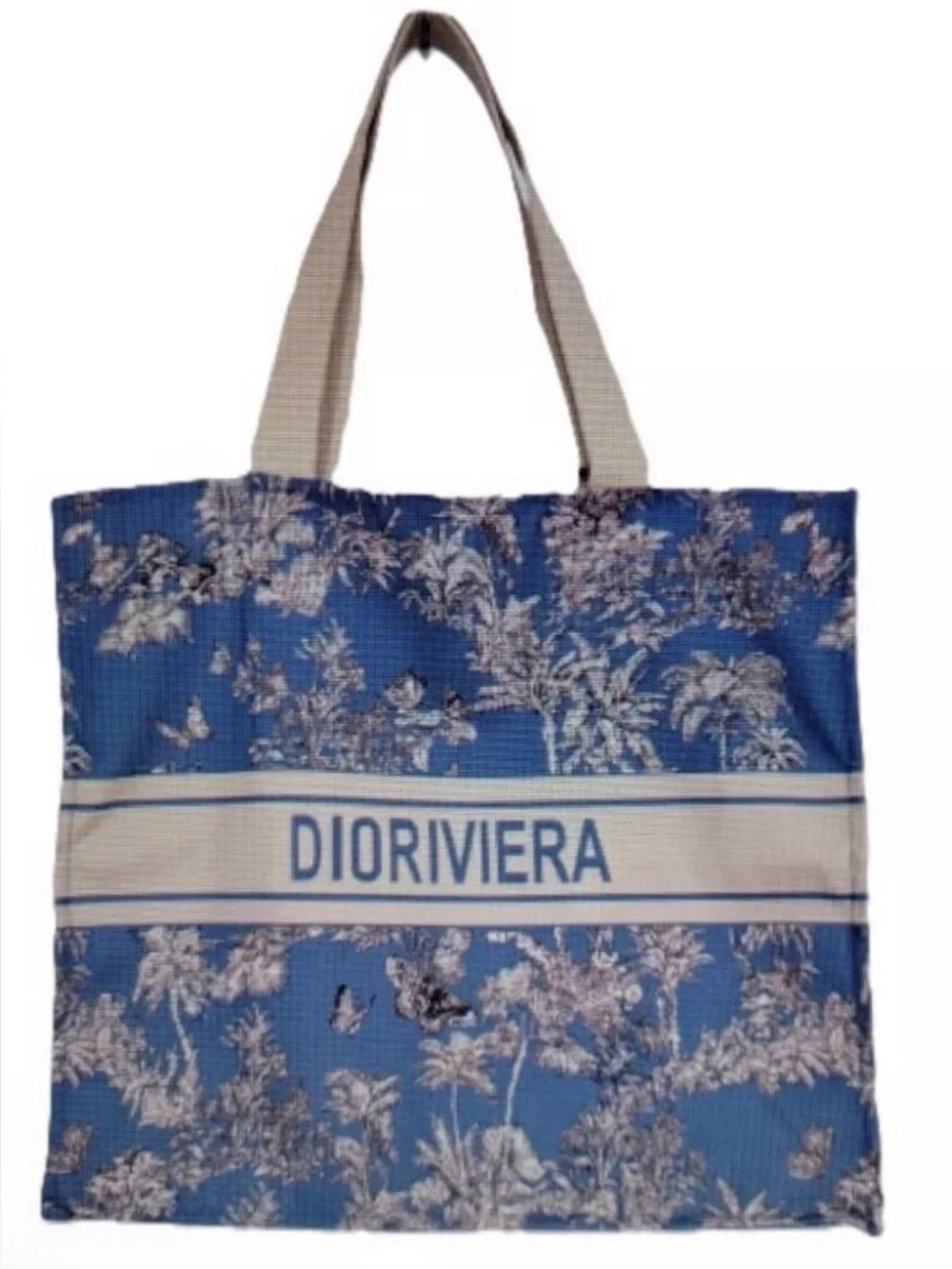 Dioriviera Blue and Cream Floral Tote